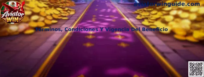 Guía visual sobre términos, condiciones y vigencia de beneficios en Aviator Win